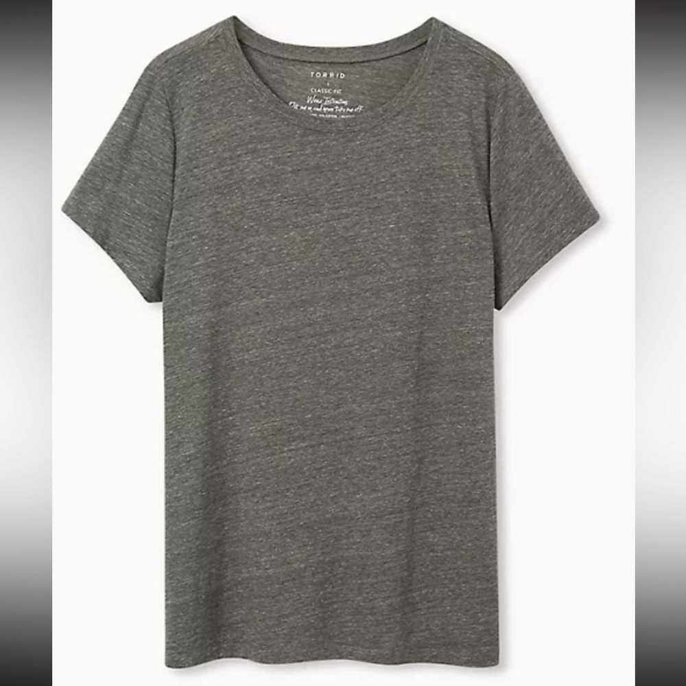 Torrid Dark Green Grey Vintage Burnout Tee